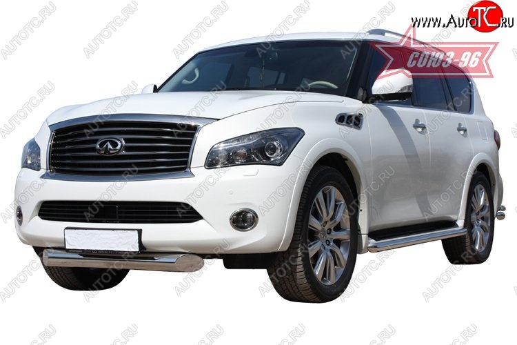 34 109 р. Защита переднего бампера одинарная Souz-96 (d100).  INFINITI QX56  Z62 (2010-2013)  с доставкой в г. Пермь