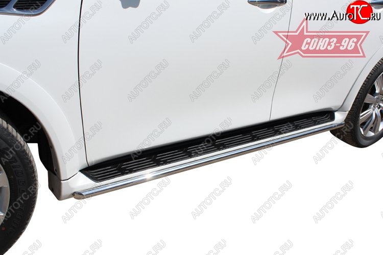 12 959 р. Защита штатных порогов Souz-96 (d42) INFINITI QX56 Z62 (2010-2013)  с доставкой в г. Пермь