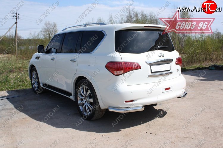 12 716 р. Защита заднего бампера Souz-96 (d60) INFINITI QX56 Z62 (2010-2013)  с доставкой в г. Пермь