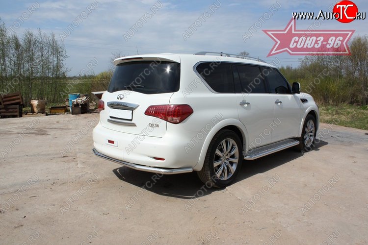 16 739 р. Защита заднего бампера Souz-96 (d60) INFINITI QX56 Z62 (2010-2013)  с доставкой в г. Пермь