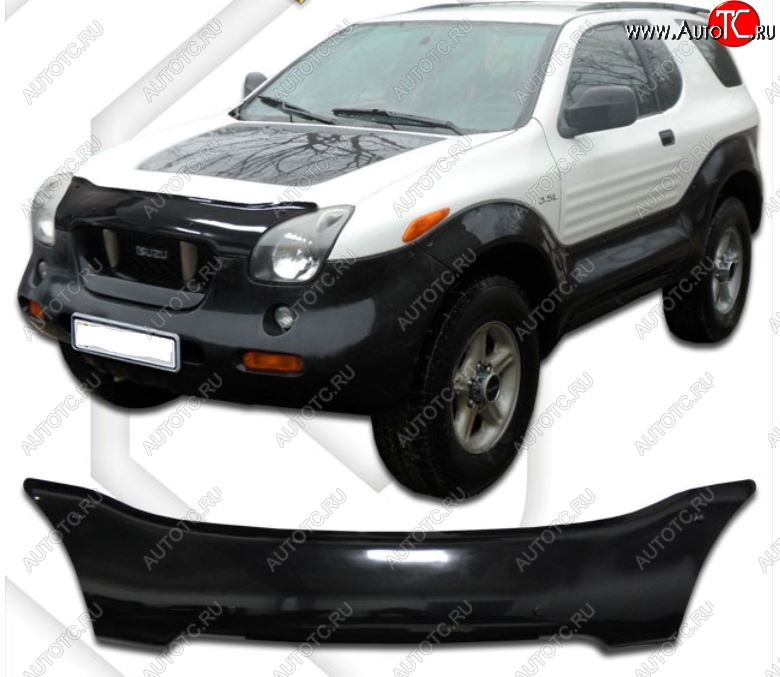 2 159 р. Дефлектор капота CA-Plastic Isuzu VehiCross (1997-2001) (Classic черный, Без надписи)  с доставкой в г. Пермь