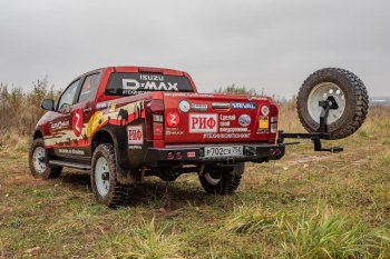 81 909 р. Бампер задний силовой РИФ (стандарт)  Isuzu D-Max ( RT85 DoubleCab,  RT85 SingleCab,  RT85 ExtendedCab,  RT85,TFR DoubleCab,  RT85,TFR SingleCab,  RT85,TFR ExtendedCab) (2011-2021) дорестайлинг, рестайлинг (С квадратом под фаркоп, калиткой и фонарями)  с доставкой в г. Пермь. Увеличить фотографию 5