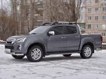 22 399 р. Защита переднего бампера (Ø 63 мм с клыками, нержавейка) SLITKOFF  Isuzu D-Max  RT85,TFR DoubleCab (2015-2021) рестайлинг  с доставкой в г. Пермь. Увеличить фотографию 2