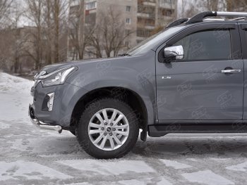 22 399 р. Защита переднего бампера (Ø 63 мм с клыками, нержавейка) SLITKOFF  Isuzu D-Max  RT85,TFR DoubleCab (2015-2021) рестайлинг  с доставкой в г. Пермь. Увеличить фотографию 3