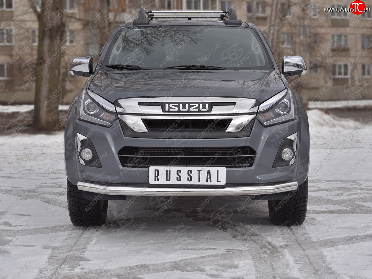 14 199 р. Защита переднего бампера (Ø 63 мм, нержавейка) SLITKOFF  Isuzu D-Max  RT85,TFR DoubleCab (2015-2021) рестайлинг  с доставкой в г. Пермь