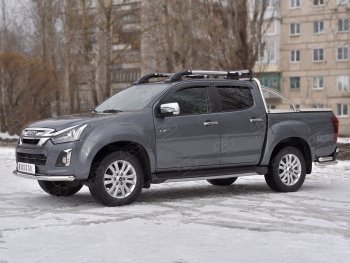 14 199 р. Защита переднего бампера (Ø 63 мм, нержавейка) SLITKOFF  Isuzu D-Max  RT85,TFR DoubleCab (2015-2021) рестайлинг  с доставкой в г. Пермь. Увеличить фотографию 2