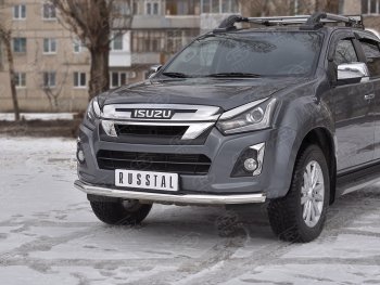 14 199 р. Защита переднего бампера (Ø 63 мм, нержавейка) SLITKOFF  Isuzu D-Max  RT85,TFR DoubleCab (2015-2021) рестайлинг  с доставкой в г. Пермь. Увеличить фотографию 3