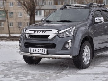 15 699 р. Защита переднего бампера (Ø 76 мм, нержавейка) SLITKOFF  Isuzu D-Max  RT85,TFR DoubleCab (2015-2021) рестайлинг  с доставкой в г. Пермь. Увеличить фотографию 2