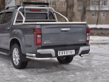 17 999 р. Защита заднего бампера (2 трубы Ø63 мм, нержавейка)  Isuzu D-Max  RT85,TFR DoubleCab (2015-2021) рестайлинг  с доставкой в г. Пермь. Увеличить фотографию 2