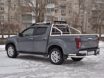 17 999 р. Защита заднего бампера (2 трубы Ø63 мм, нержавейка)  Isuzu D-Max  RT85,TFR DoubleCab (2015-2021) рестайлинг  с доставкой в г. Пермь. Увеличить фотографию 3