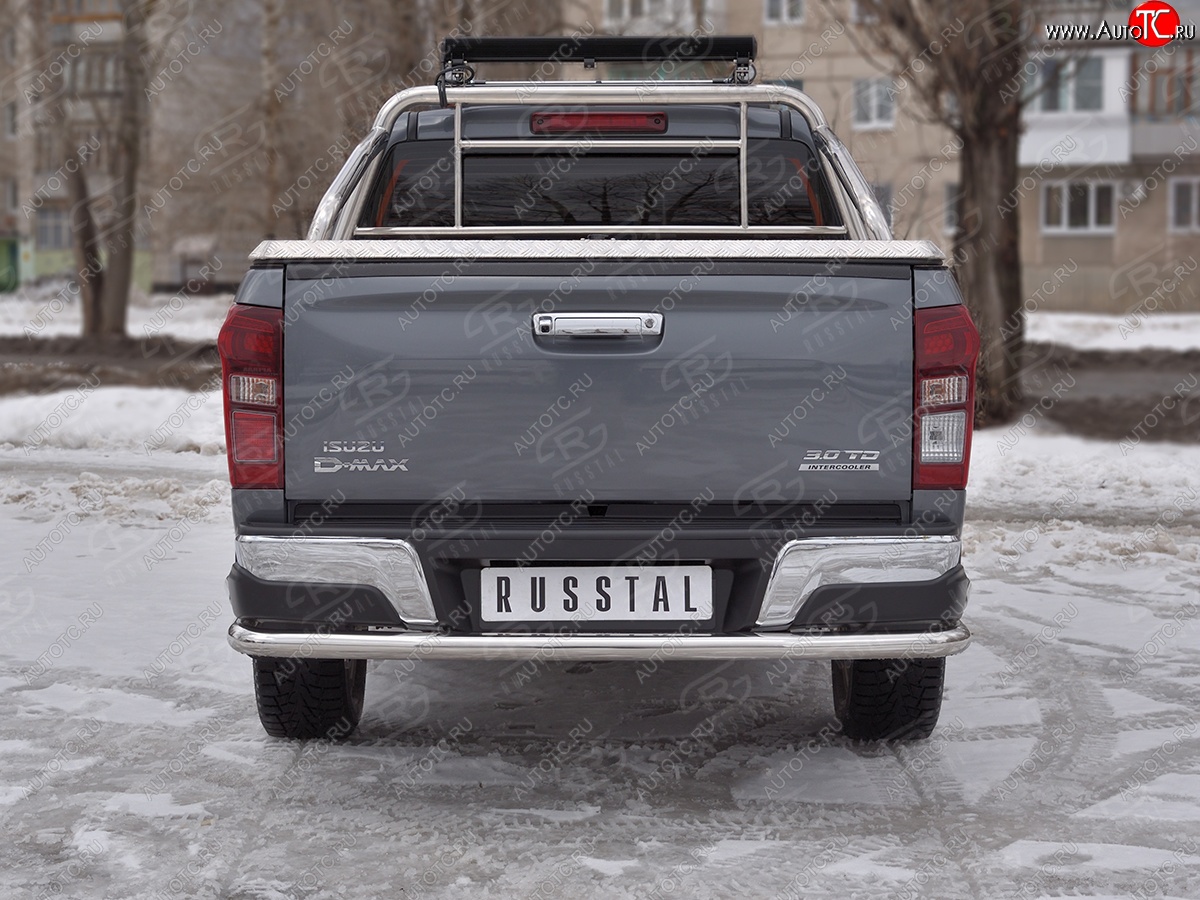 19 349 р. Защита заднего бампера (Ø63/63 мм, нержавейка) SLITKOFF  Isuzu D-Max  RT85,TFR DoubleCab (2015-2021) рестайлинг  с доставкой в г. Пермь