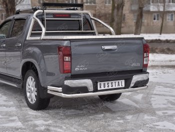 19 349 р. Защита заднего бампера (Ø63/63 мм, нержавейка) SLITKOFF  Isuzu D-Max  RT85,TFR DoubleCab (2015-2021) рестайлинг  с доставкой в г. Пермь. Увеличить фотографию 2