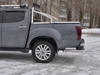 19 349 р. Защита заднего бампера (Ø63/63 мм, нержавейка) SLITKOFF  Isuzu D-Max  RT85,TFR DoubleCab (2015-2021) рестайлинг  с доставкой в г. Пермь. Увеличить фотографию 3