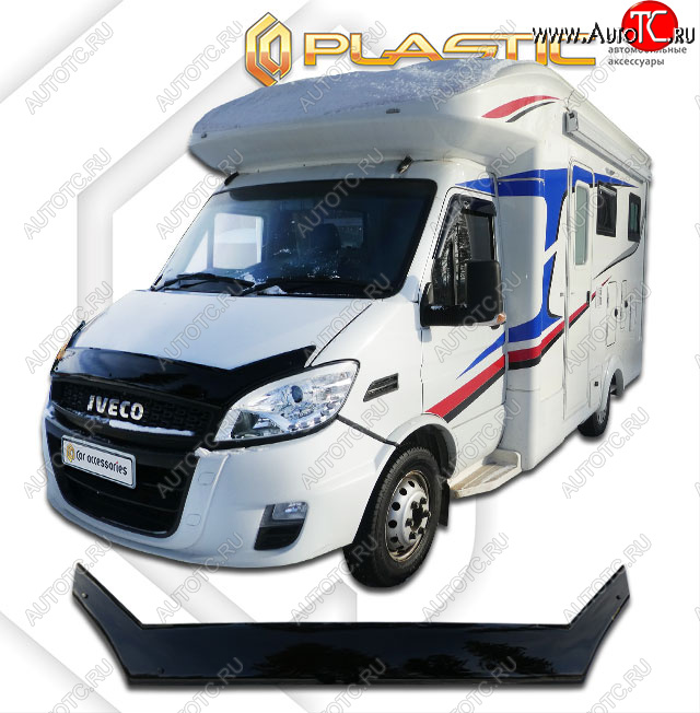 2 899 р. Дефлектор капота exclusive CA-Plastic Iveco Baudi автодом (2018-2025) (Classic полупрозрачный, без надписи)  с доставкой в г. Пермь