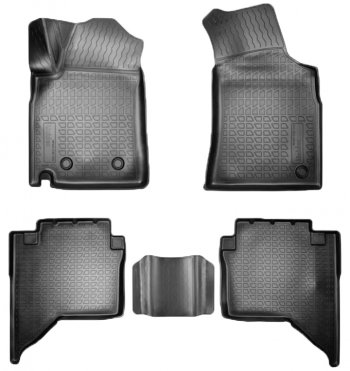 Коврики салонные Noplast (3D) JAC T6 (2018-2024) пикап (Черные)
