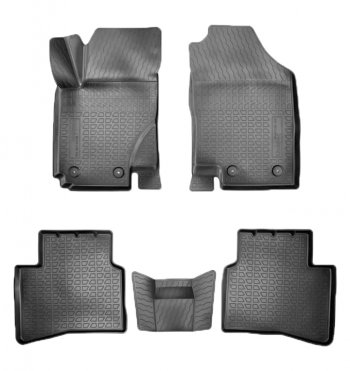 Коврики салонные Noplast (3D) JAC S3 (2014-2025) дорестайлинг, рестайлинг (Черные)