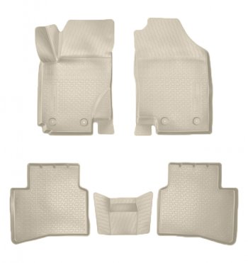 Коврики салонные Noplast (3D) JAC S3 (2014-2025) дорестайлинг, рестайлинг (Бежевые)