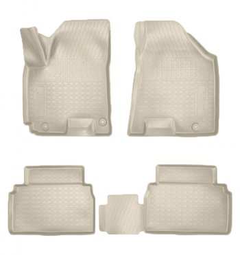 Коврики салонные Noplast (3D) JAC S5 (2013-2022) дорестайлинг, рестайлинг (Бежевые)