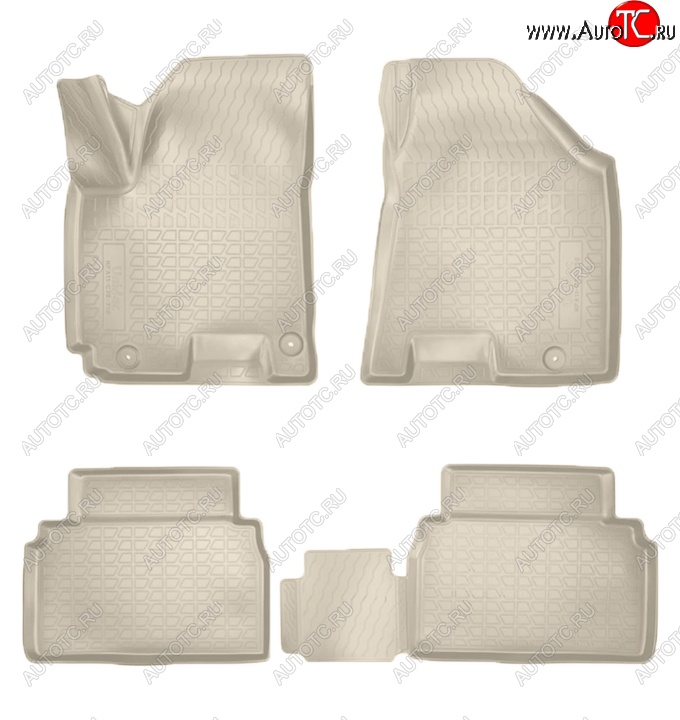 3 199 р. Коврики салонные Noplast (3D)  JAC S5 (2013-2022) дорестайлинг, рестайлинг (Бежевые)  с доставкой в г. Пермь