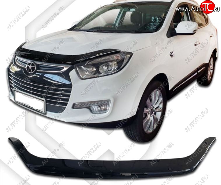 1 999 р. Дефлектор капота CA-Plastiс  JAC S5 (2017-2022) рестайлинг (Classic черный, Без надписи)  с доставкой в г. Пермь