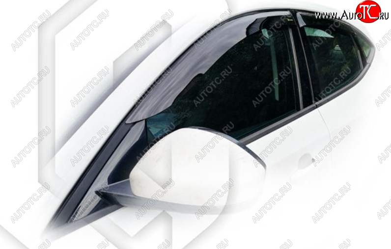 1 999 р. Дефлектора окон CA-Plastic Jaguar E-Pace дорестайлинг (2017-2021) (Classic полупрозрачный, Без хром молдинга)  с доставкой в г. Пермь