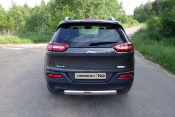 Защита заднего бампера (овальная) (Sport, Longitude, Limited) ТСС (нержавейка d 75х42 мм) Jeep Cherokee  KL (2014-2020) дорестайлинг, рестайлинг