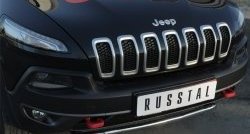 15 249 р. Защита переднего бампера (Trailhawk Ø42 мм волна, нержавейка) SLITKOFF Jeep Cherokee KL дорестайлинг (2014-2017)  с доставкой в г. Пермь. Увеличить фотографию 3