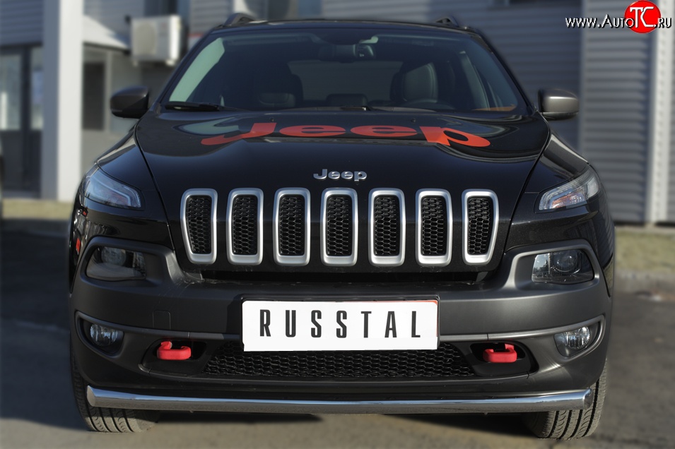 15 999 р. Одинарная защита переднего бампера (Trailhawk 63 мм) SLITKOFF Jeep Cherokee KL дорестайлинг (2014-2017)  с доставкой в г. Пермь