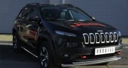 19 999 р. Защита порогов из круглой (Trailhawk, нержавейка 63 мм) SLITKOFF Jeep Cherokee KL дорестайлинг (2014-2017)  с доставкой в г. Пермь. Увеличить фотографию 4