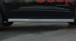 24 649 р. Подножки для ног (Trailhawk нержавейка d42 мм) SLITKOFF  Jeep Cherokee  KL (2014-2017) дорестайлинг  с доставкой в г. Пермь. Увеличить фотографию 2