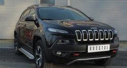 24 649 р. Подножки для ног (Trailhawk нержавейка d42 мм) SLITKOFF  Jeep Cherokee  KL (2014-2017) дорестайлинг  с доставкой в г. Пермь. Увеличить фотографию 4