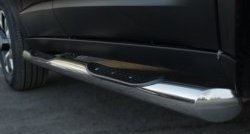83 999 р. Защита порогов с пластиковыми вставками для ног (Trailhawk, нержавейка 76 мм) Russtal Jeep Cherokee KL дорестайлинг (2014-2017) (Защита порогов с со скосами на торцах (вариант 1))  с доставкой в г. Пермь. Увеличить фотографию 3