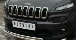 16 999 р. Защита переднего бампера (2 трубыØ63 и 42 мм, нержавейка) SLITKOFF Jeep Cherokee KL дорестайлинг (2014-2017)  с доставкой в г. Пермь. Увеличить фотографию 3