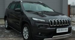16 599 р. Защита переднего бампера (2 трубыØ75х42 мм, нержавейка) Russtal Jeep Cherokee KL дорестайлинг (2014-2017)  с доставкой в г. Пермь. Увеличить фотографию 4