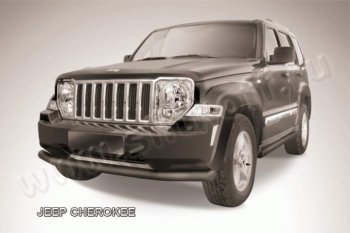 Защита переднего бампера их трубы d76 Slitkoff Jeep Cherokee  KL (2014-2017) дорестайлинг