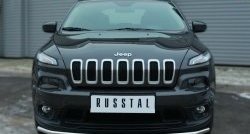 14 549 р. Одинарная защита переднего бампера из трубы диаметром 42 мм SLITKOFF Jeep Cherokee KL дорестайлинг (2014-2017)  с доставкой в г. Пермь. Увеличить фотографию 2
