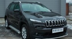 14 549 р. Одинарная защита переднего бампера из трубы диаметром 42 мм SLITKOFF Jeep Cherokee KL дорестайлинг (2014-2017)  с доставкой в г. Пермь. Увеличить фотографию 3