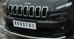 15 999 р. Одинарная защита переднего бампера диаметром 63 мм SLITKOFF Jeep Cherokee KL дорестайлинг (2014-2017)  с доставкой в г. Пермь. Увеличить фотографию 2