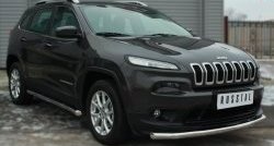 15 999 р. Одинарная защита переднего бампера диаметром 63 мм SLITKOFF Jeep Cherokee KL дорестайлинг (2014-2017)  с доставкой в г. Пермь. Увеличить фотографию 3
