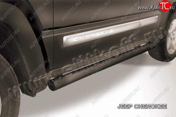 11 699 р. Защита порогов их труб d76 Slitkoff  Jeep Cherokee  KL (2014-2017) дорестайлинг (Цвет: серебристый)  с доставкой в г. Пермь