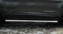 9 999 р. Защита порогов из круглой трубы диаметром 63 мм SLITKOFF Jeep Cherokee KL дорестайлинг (2014-2017)  с доставкой в г. Пермь. Увеличить фотографию 4