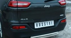 16 499 р. Защита заднего бампера (Ø63 и 42 мм, нержавейка) SLITKOFF  Jeep Cherokee  KL (2014-2017) дорестайлинг  с доставкой в г. Пермь. Увеличить фотографию 2