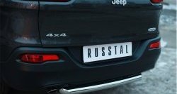 14 999 р. Одинарная защита заднего бампера из трубы диаметром 63 мм SLITKOFF  Jeep Cherokee  KL (2014-2017) дорестайлинг  с доставкой в г. Пермь. Увеличить фотографию 2