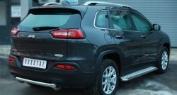 14 999 р. Одинарная защита заднего бампера из трубы диаметром 63 мм SLITKOFF  Jeep Cherokee  KL (2014-2017) дорестайлинг  с доставкой в г. Пермь. Увеличить фотографию 3