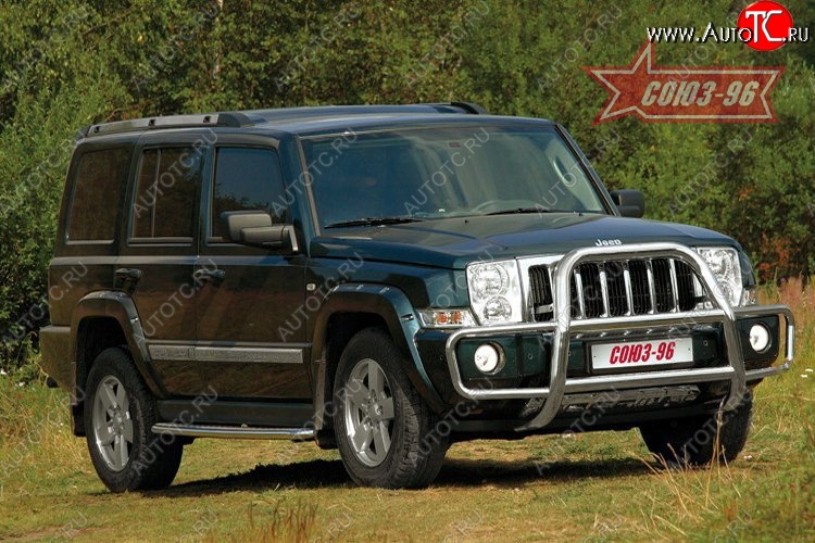26 954 р. Решетка передняя с защитой бампера Souz-96 (d76)  Jeep Commander (2006-2010)  с доставкой в г. Пермь