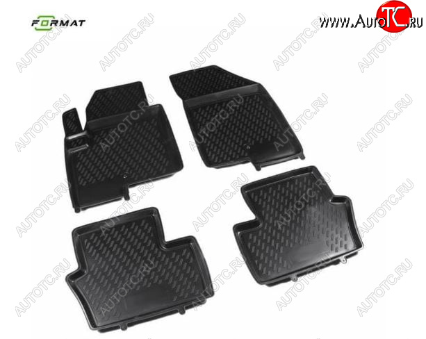 5 399 р. Комплект ковриков салона Format (повышенная износостойкость). Jeep Compass MK рестайлинг (2011-2015) (Черные)  с доставкой в г. Пермь