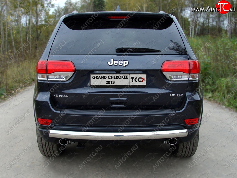 21 999 р. Защита заднего бампера (овальная) ТСС (нержавейка d75х42 мм)  Jeep Grand Cherokee  WK2 (2013-2018) 1-ый рестайлинг  с доставкой в г. Пермь