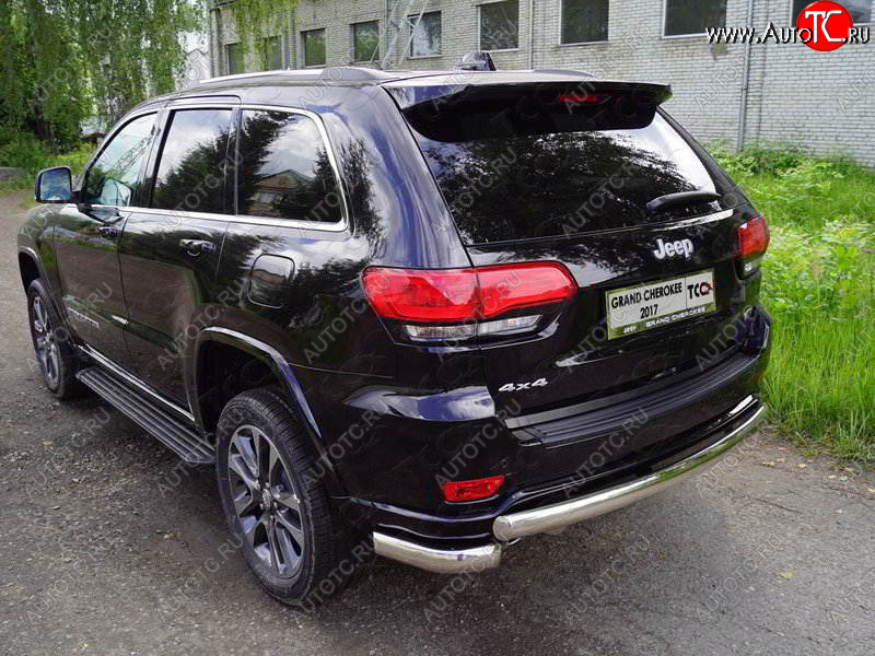 23 899 р. Защита заднего бампера(овальная длинная) ТСС (нержавейка d 75х42)мм Jeep Grand Cherokee WK2 2-ой рестайлинг (2017-2022)  с доставкой в г. Пермь