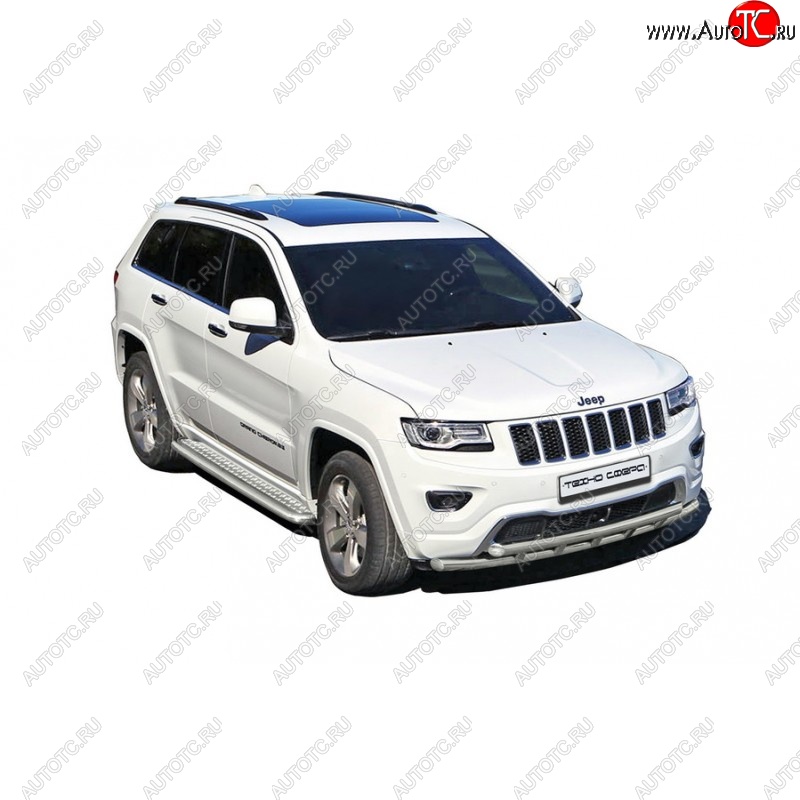 35 699 р. Защита порогов WK2 Restyling ТехноСфера (Техно Сфера) (нержавейка, с алюминиевым листом, d63.5 mm) Jeep Grand Cherokee WK2 дорестайлинг (2010-2013)  с доставкой в г. Пермь