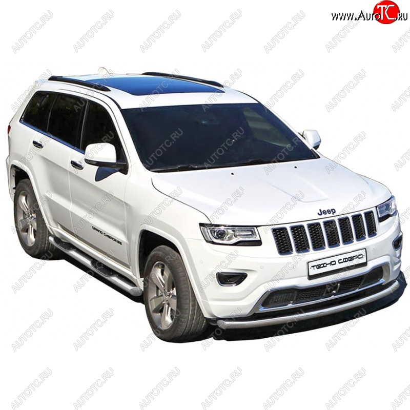 30 999 р. Защита порогов WK2 Restyling ТехноСфера (Техно Сфера) (нержавейка, с проступью, d76 mm) Jeep Grand Cherokee WK2 дорестайлинг (2010-2013)  с доставкой в г. Пермь